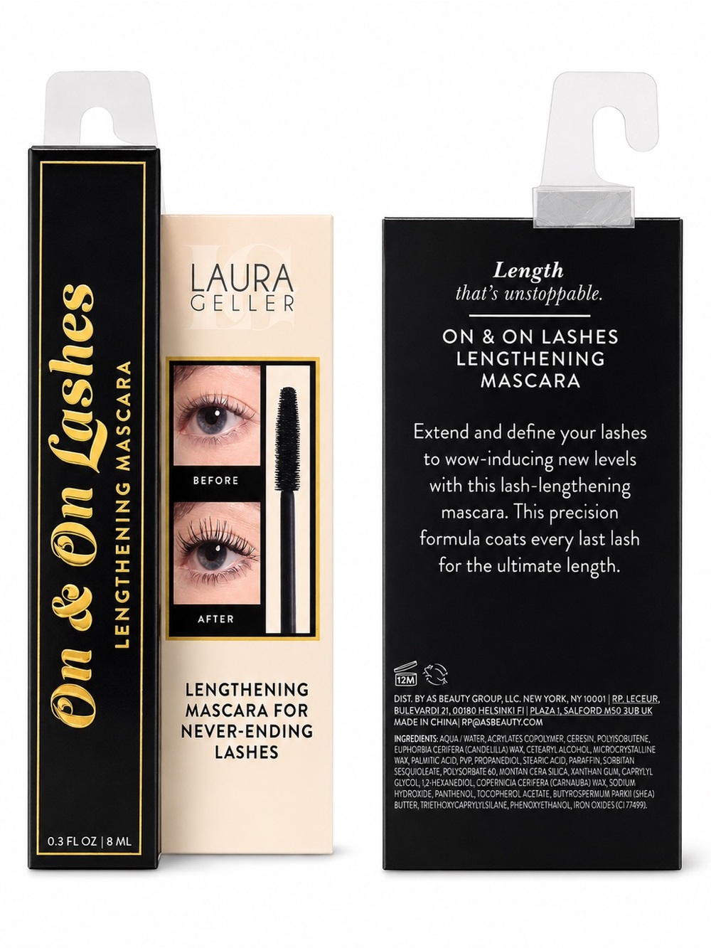 Laura Geller On & On Lashes Lengthening Mascara — Black & Gold Accents
